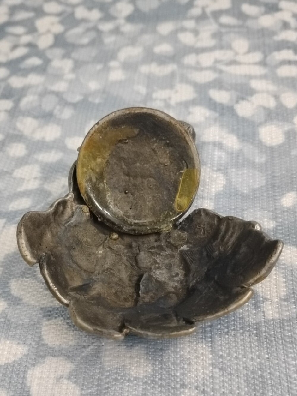Antique Gold-Tone Peacock Paperweight with Crystal Accents - Picture 9 of 9